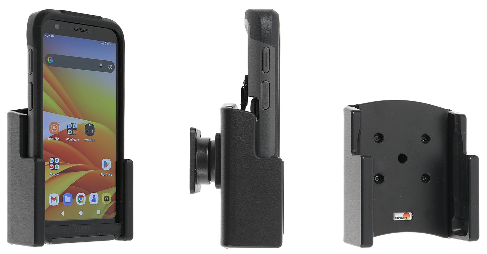Brodit holder Zebra TC501 with original rugged boot