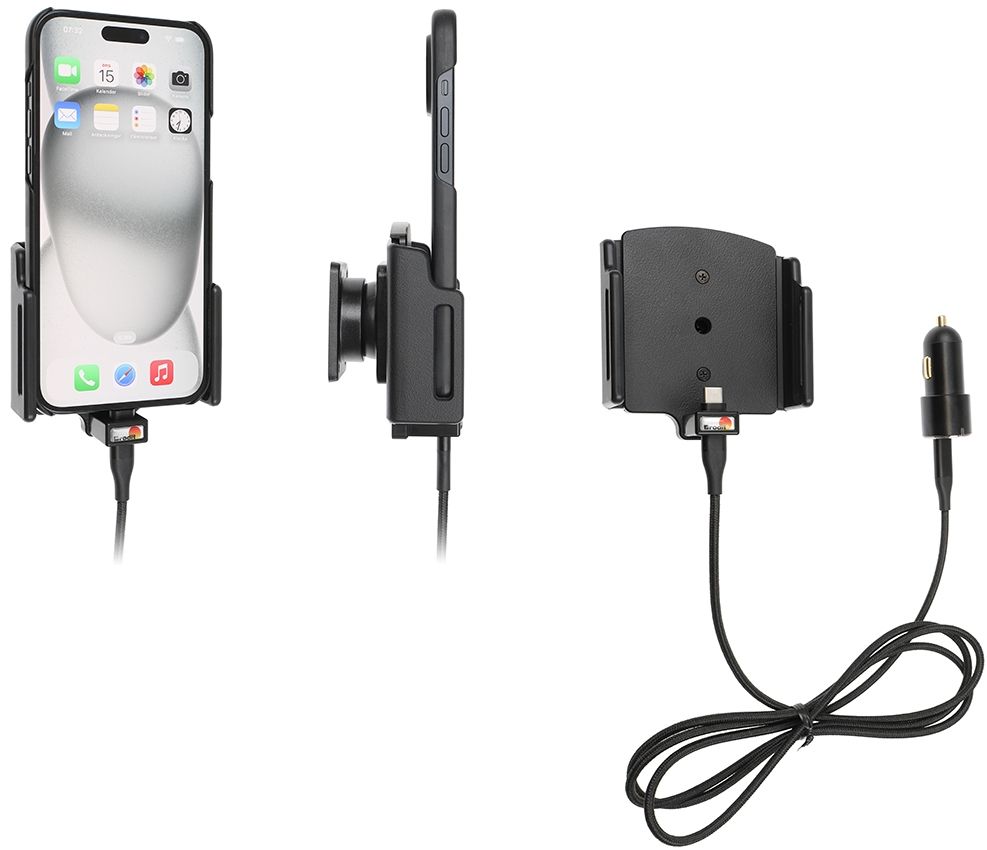Brodit AH adjust.(75-89/6-10mm) iPh.15 Plus/Pro Max USB sig
