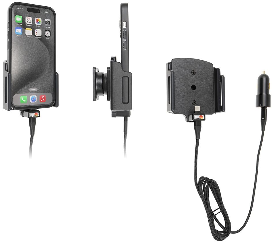 Brodit AH adjust.(70-83/8-12mm) iPh.15/Pro Max USB sig
